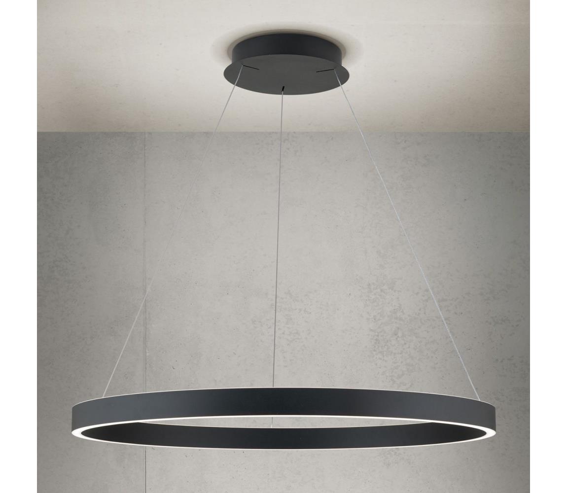Orion- LED Stm. lustr na lanku KOLK LED/80W/230V 2700/3000/4000K pr. 80 cm černá HL 6-1717/80 schwarz