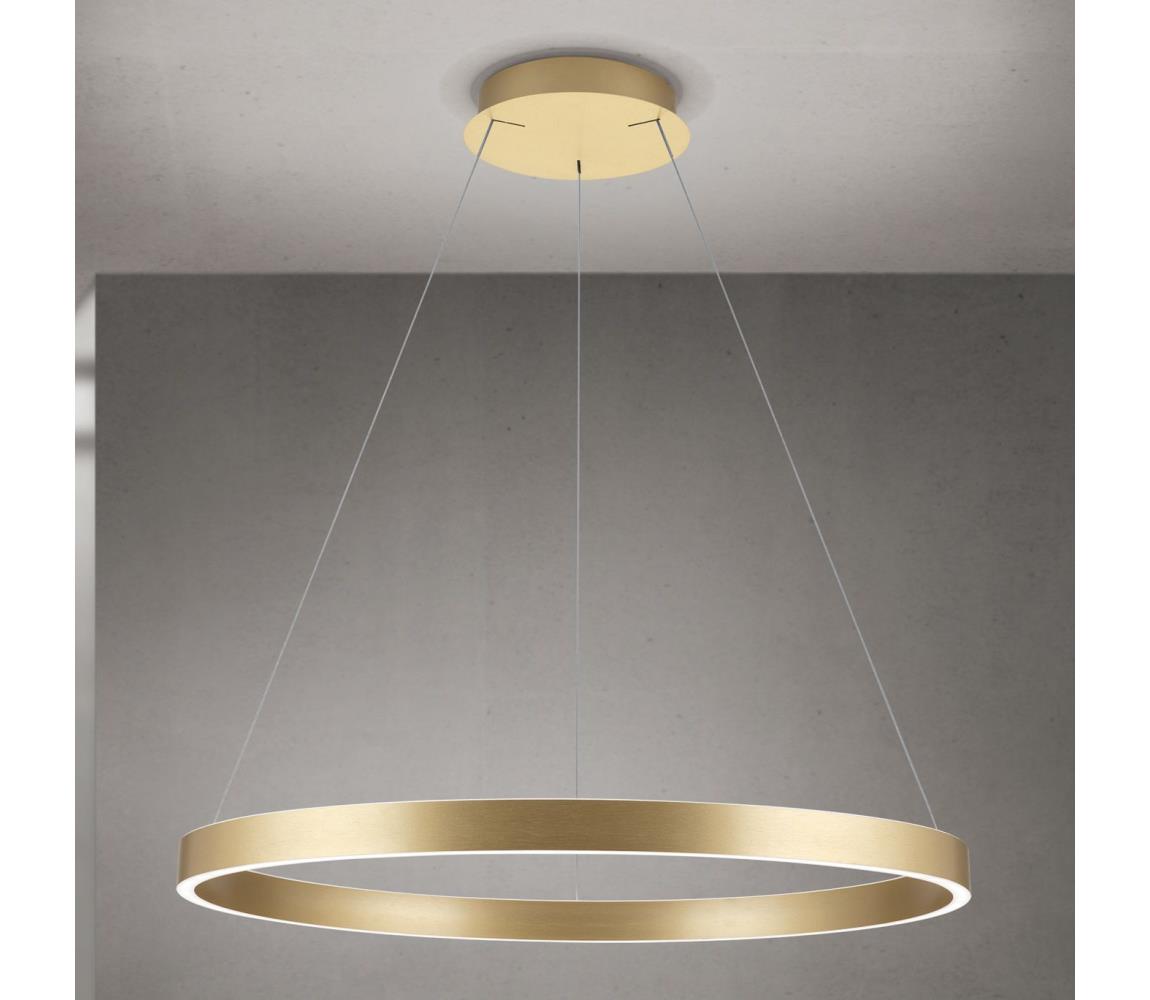 Orion- LED Stm. lustr na lanku KOLK LED/80W/230V 2700/3000/4000K pr. 80 cm zlatá HL 6-1717/80 gold-matt