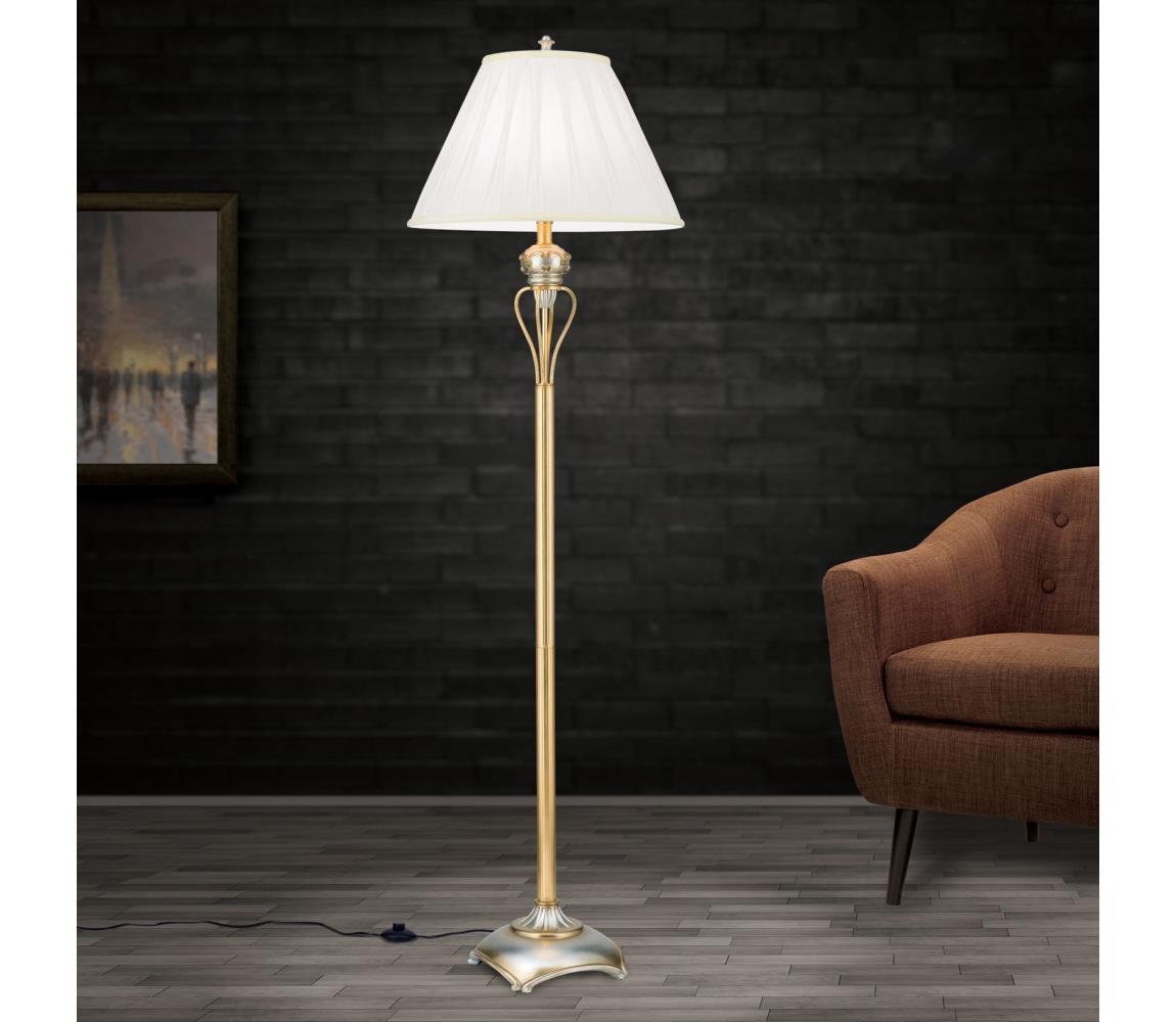 Orion Stl 12-1097/1 - Stojací lampa TIZIA 1xE27/60W/230V bílá/zlatá/patina Stl 12-1097/1 gold