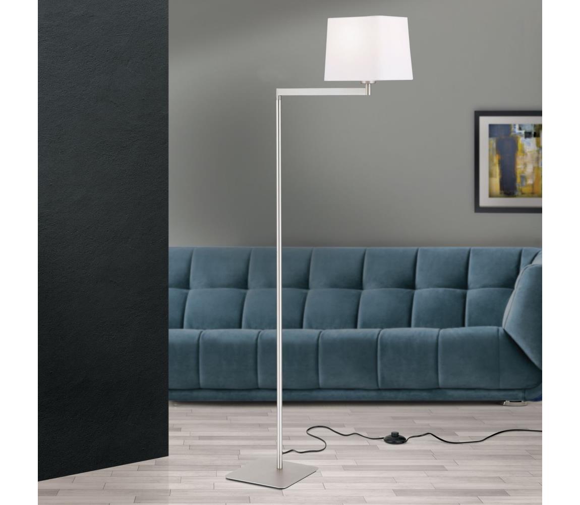 Orion Stl 12-1187/1 - Stojací lampa CARLTON 1xE27/40W/230V bílá/matný chrom Stl 12-1187/1 satin