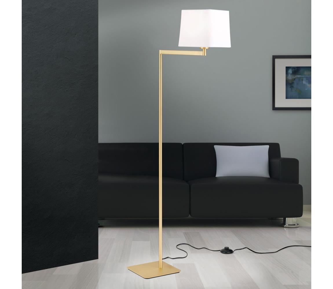 Orion Stl 12-1187/1 - Stojací lampa CARLTON 1xE27/40W/230V bílá/zlatá Stl 12-1187/1 MS-matt