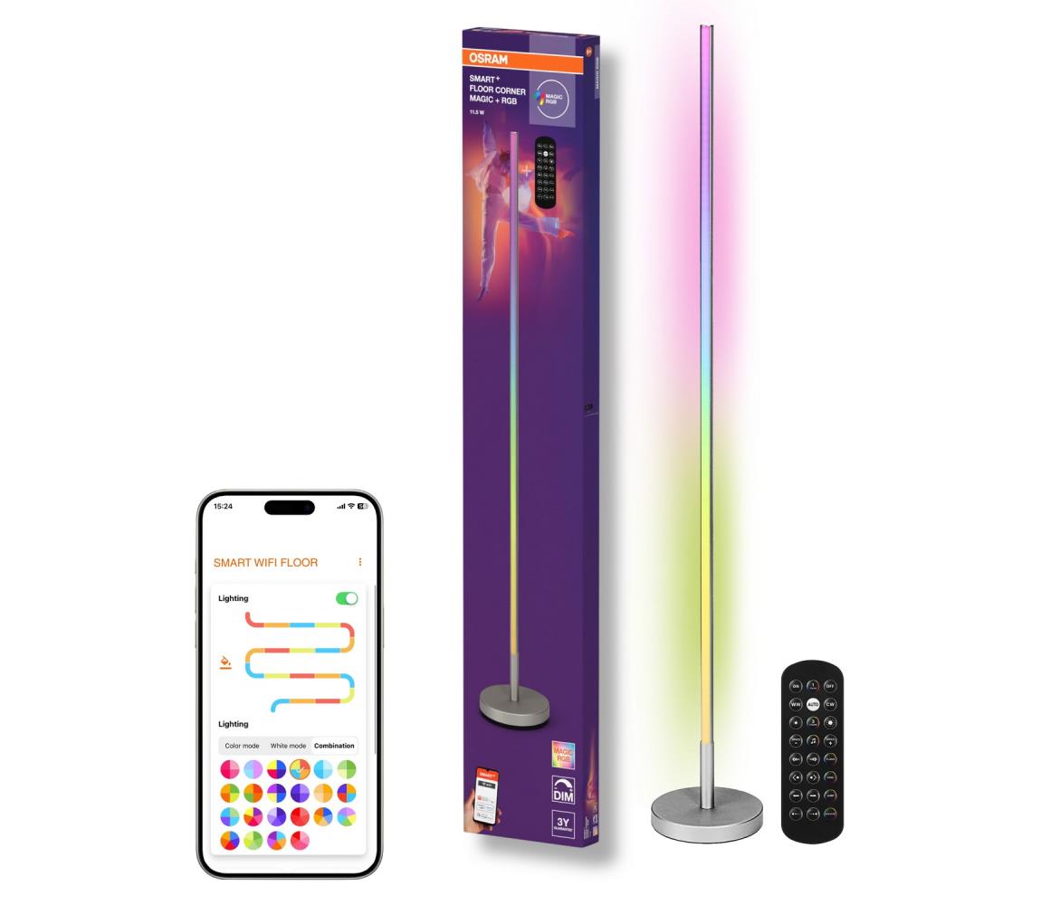 Osram - LED RGBW Stm stojací lampa SMART+ MAGIC LED/11,5W/230V stříbrná Wi-Fi+DO 4099854471858