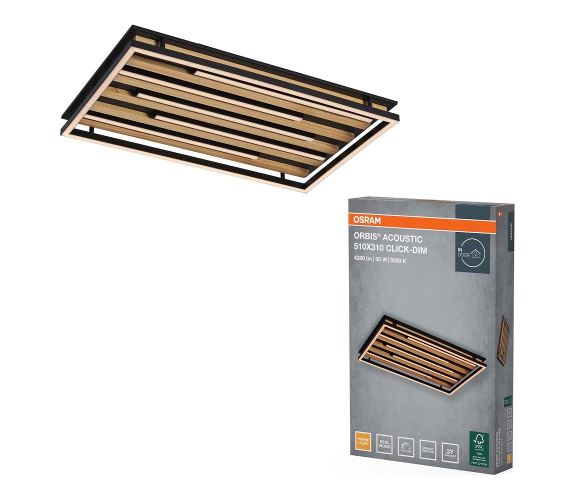 Osram - LED Stmí. stropní svítidlo ORBIS ACOUSTIC LED/30W/230V 51x31 cm borovice 4058075859418