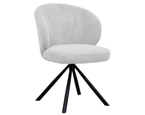 Otočná jídelní židle Beatris, světle béžová strukturovaná látka