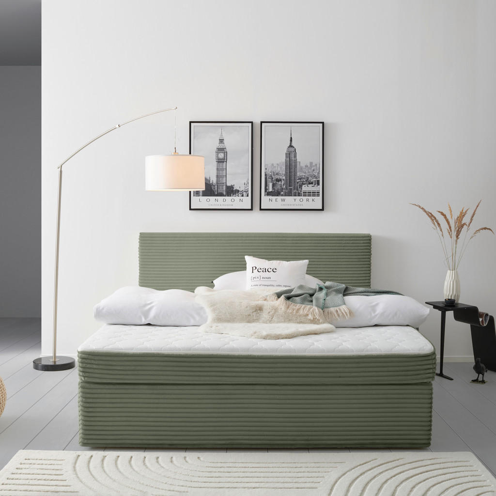 P & B AMERICKÁ POSTEL, 180/200 cm, zelená