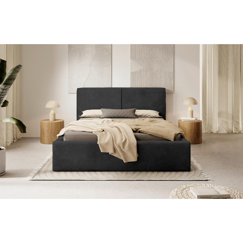 P & B ČALOUNĚNÁ POSTEL, 140/200 cm, barvy grafitu