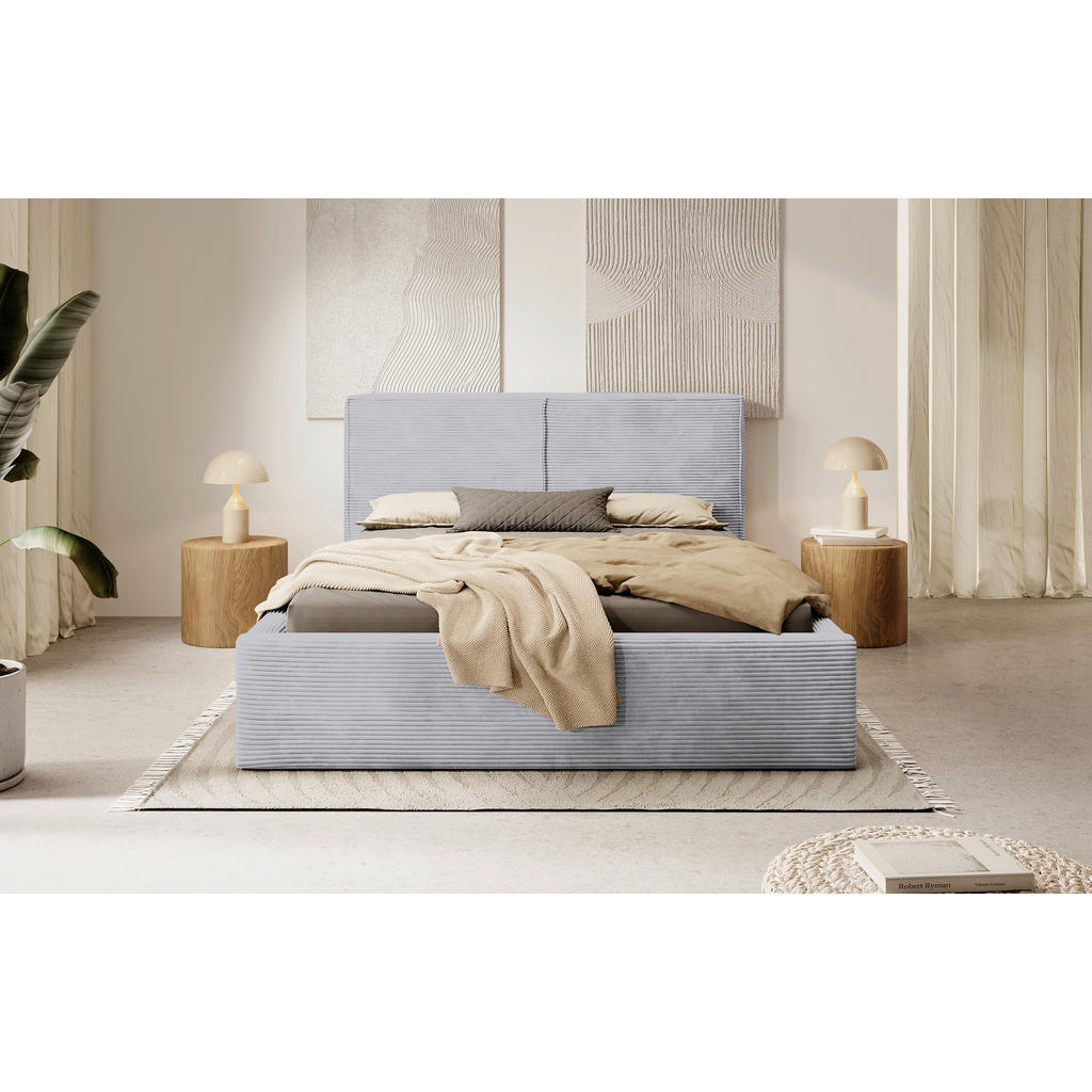 P & B ČALOUNĚNÁ POSTEL, 140/200 cm, světle šedá