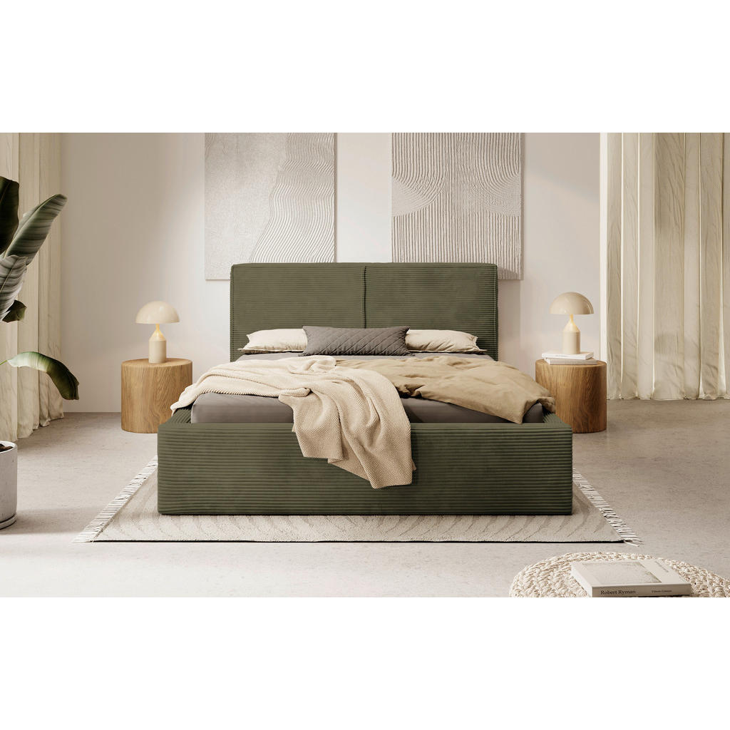 P & B ČALOUNĚNÁ POSTEL, 140/200 cm, světle zelená