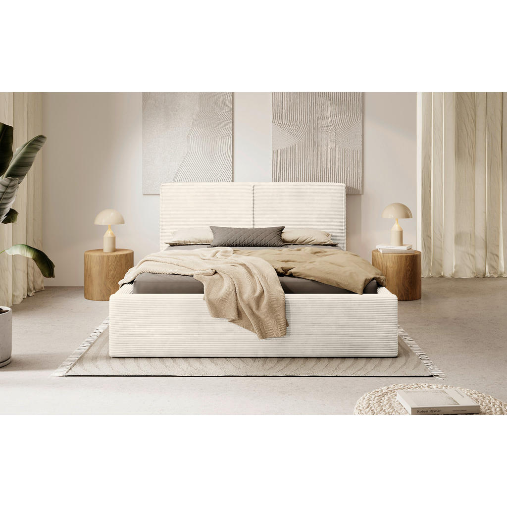 P & B ČALOUNĚNÁ POSTEL, 180/200 cm, krémová