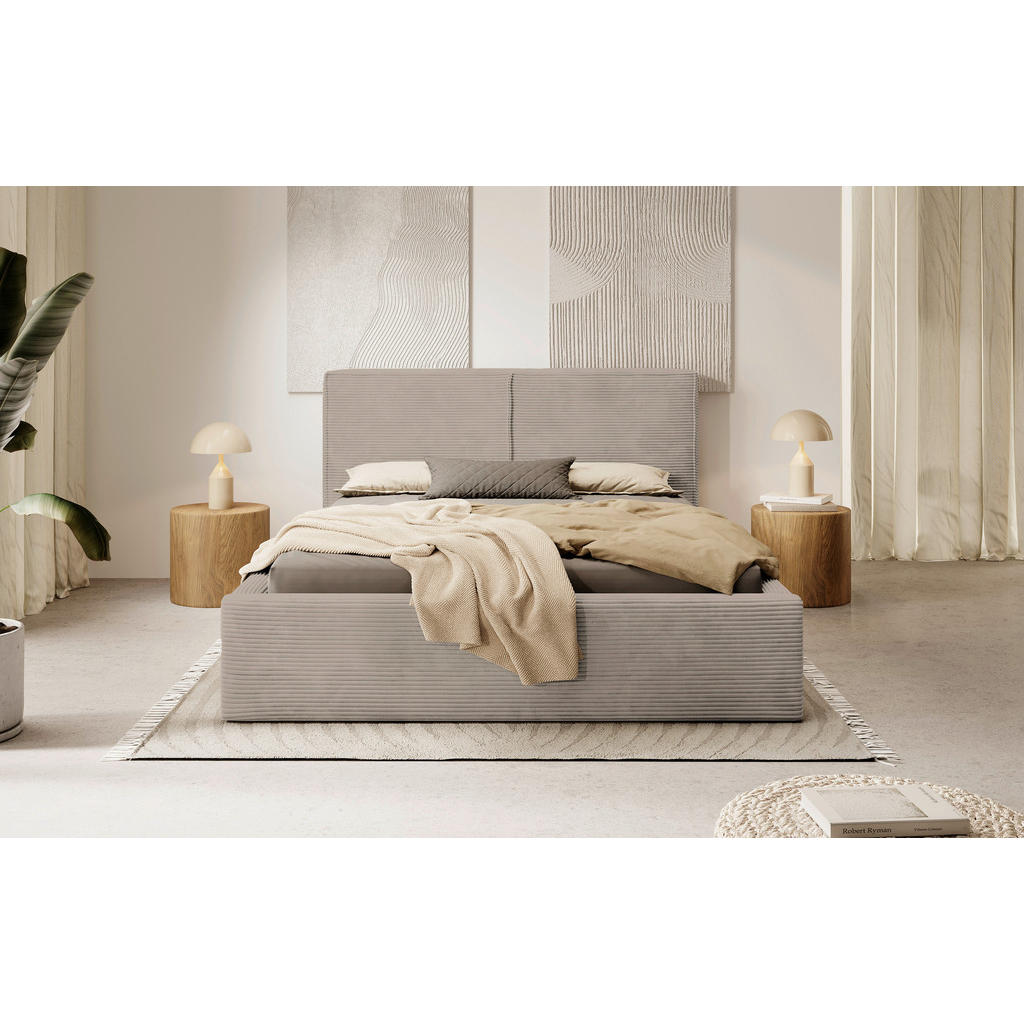 P & B ČALOUNĚNÁ POSTEL, 180/200 cm, světle hnědá
