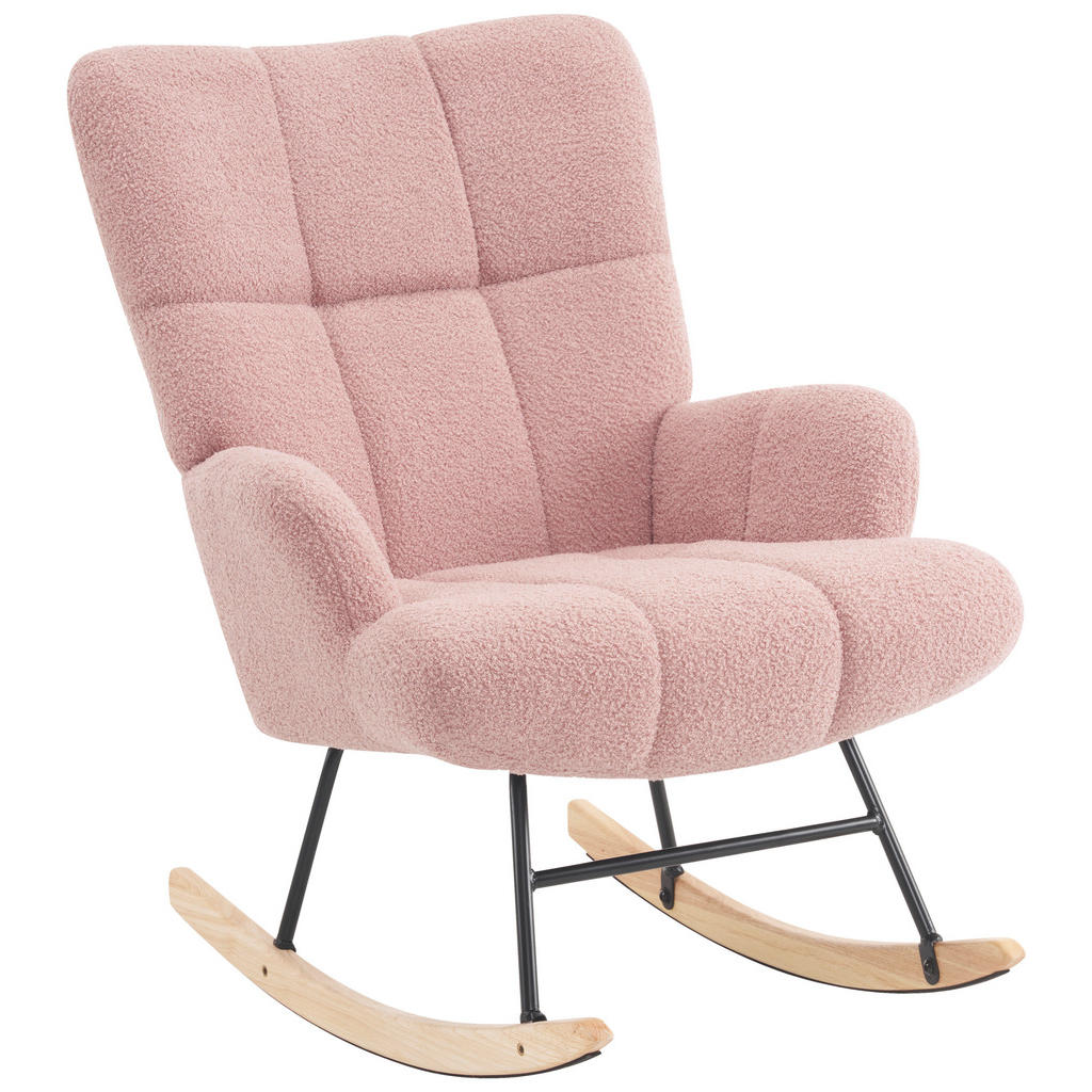 P & B HOUPACÍ ŽIDLE, dřevo, kov, textil, růžová