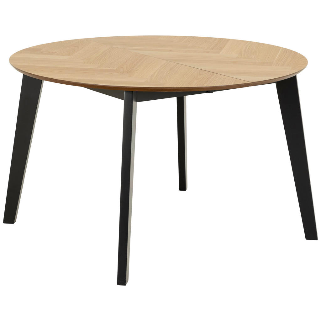 P & B JÍDELNÍ STŮL, černá, barvy dubu, 120/120/74,5 cm