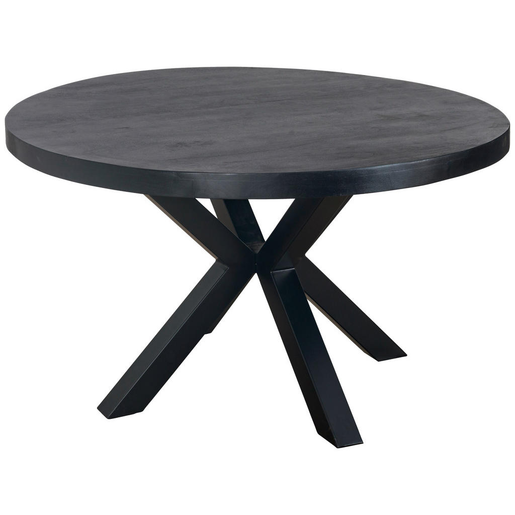 P & B JÍDELNÍ STŮL, mangové dřevo, černá, 130/130/76 cm