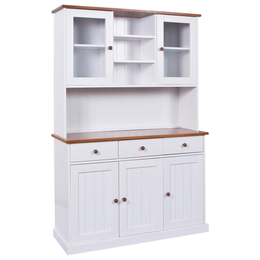 P & B KREDENC, borovice, bílá, 131/191/45 cm