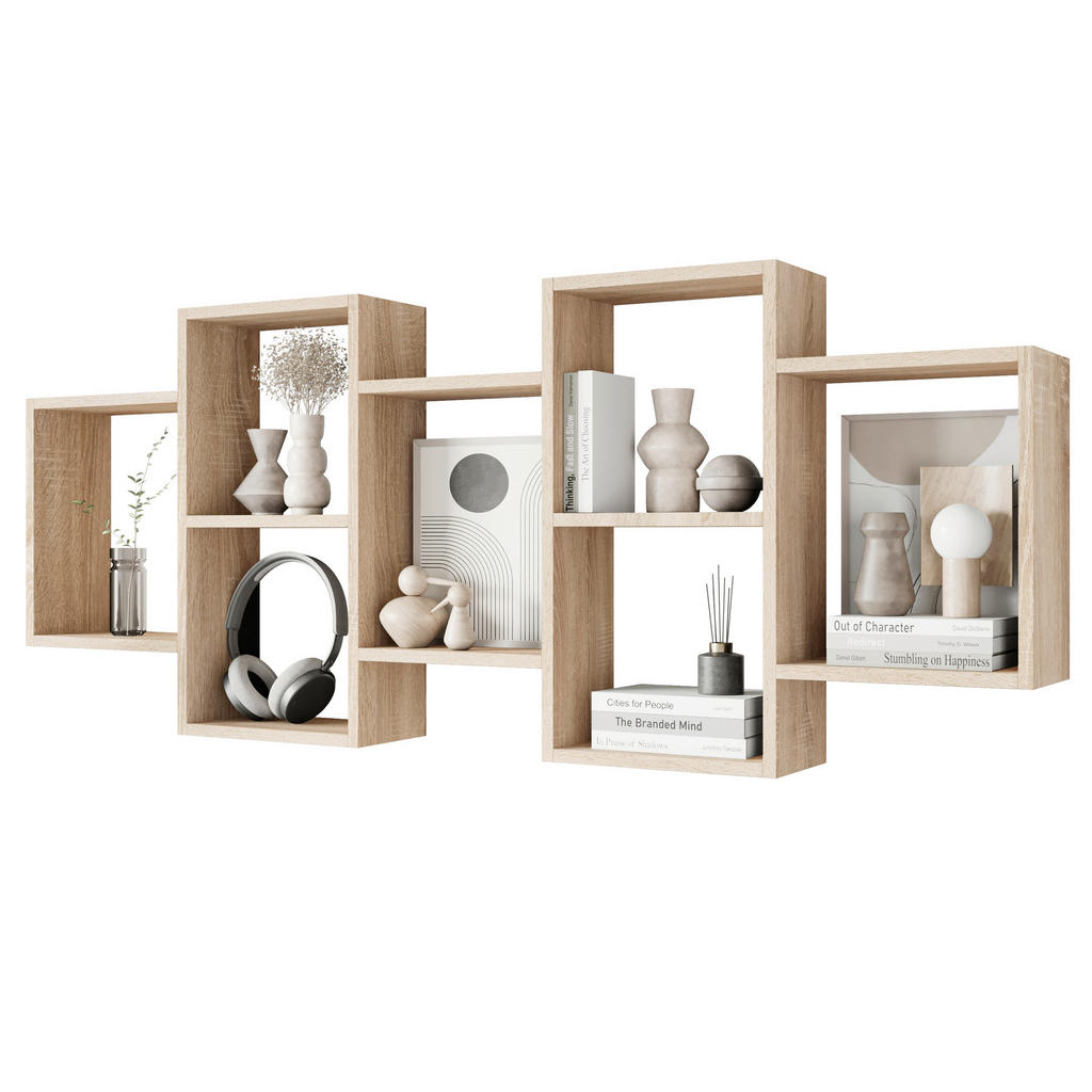 P & B NÁSTĚNNÝ REGÁL, Sonoma dub, 160,8/65/18 cm