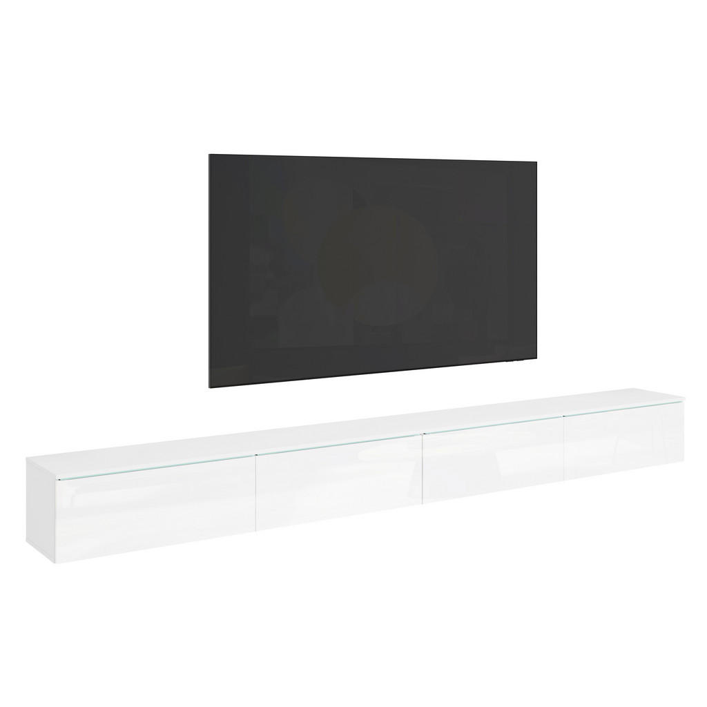P & B NÍZKÁ KOMODA, bílá, vysoce lesklá bílá, 300/32/33 cm
