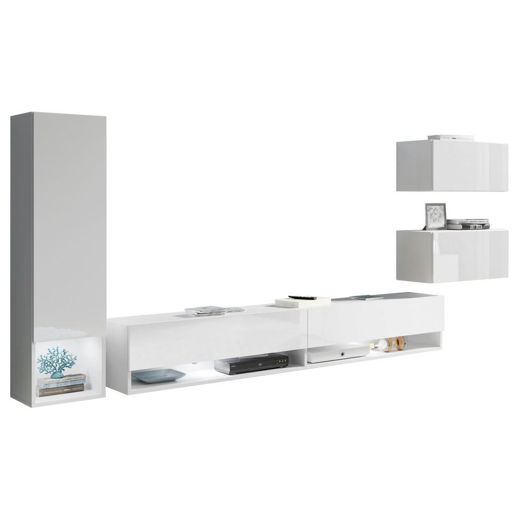 P & B OBÝVACÍ STĚNA bílá, vysoce lesklá bílá 1