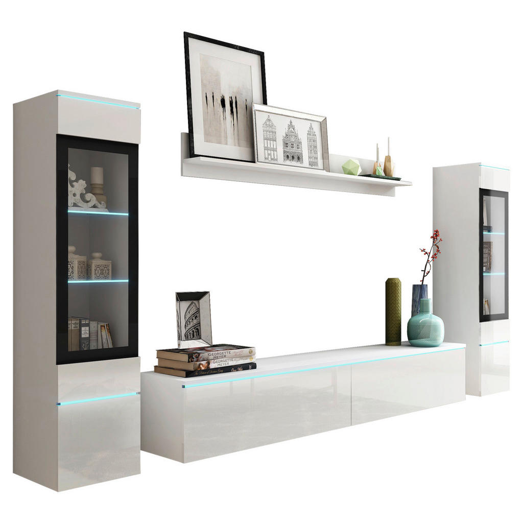 P & B OBÝVACÍ STĚNA vysoce lesklá bílá 1