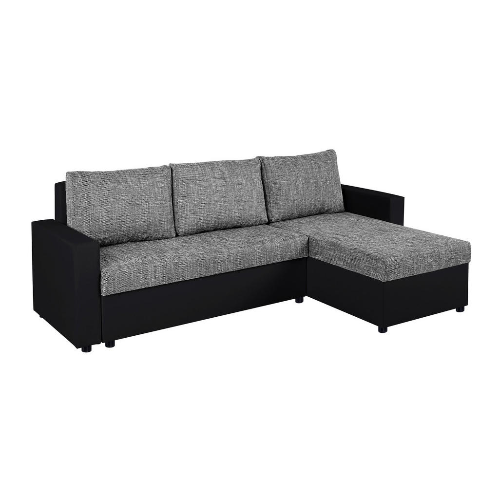 P & B ROHOVÁ SEDAČKA, kompozitní dřevo, plast, textil, černá, šedá
