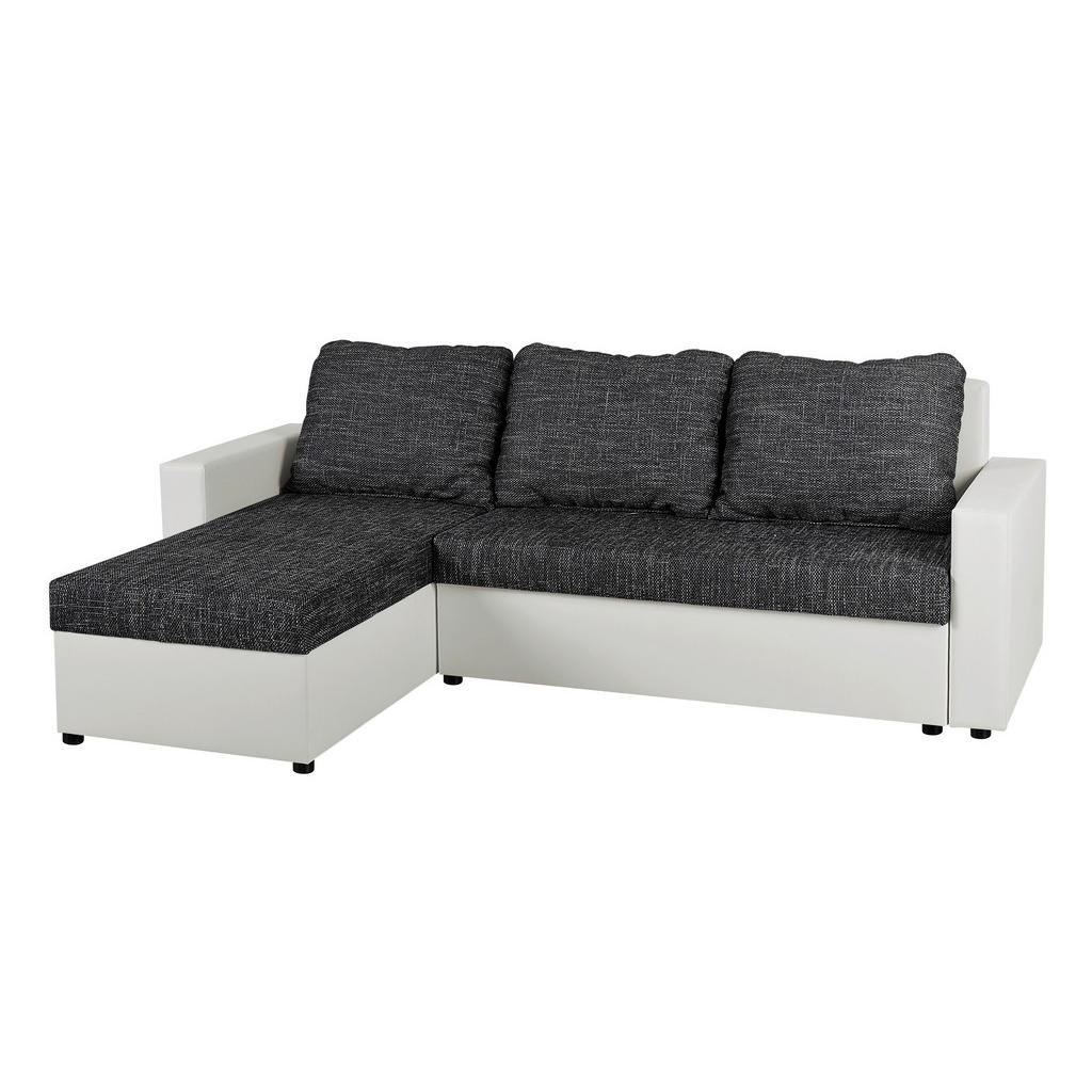 P & B ROHOVÁ SEDAČKA, kompozitní dřevo, textil, bílá, černá