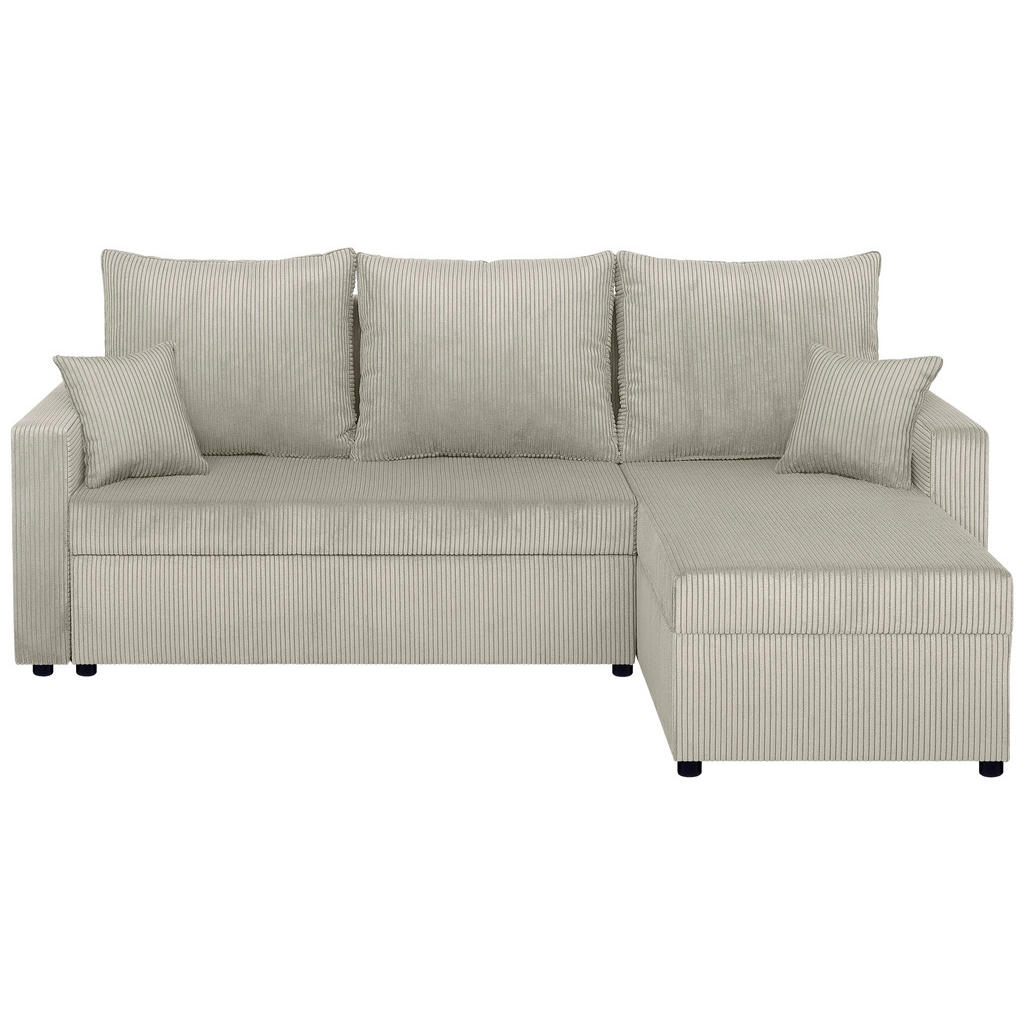 P & B ROHOVÁ SEDAČKA, textil, kompozitní dřevo, krémová