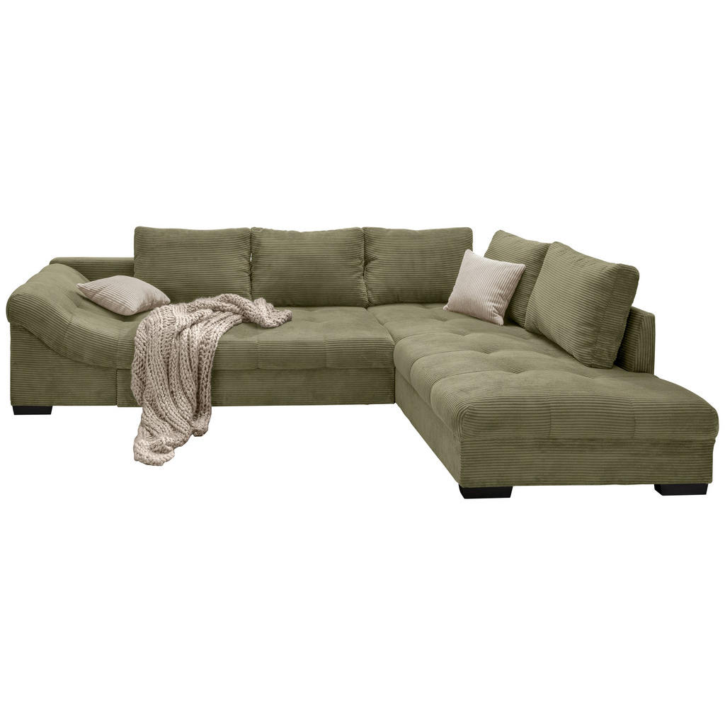 P & B ROHOVÁ SEDAČKA, textil, olivově zelená