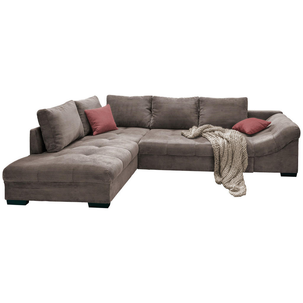 P & B ROHOVÁ SEDAČKA, textil, šedohnědá