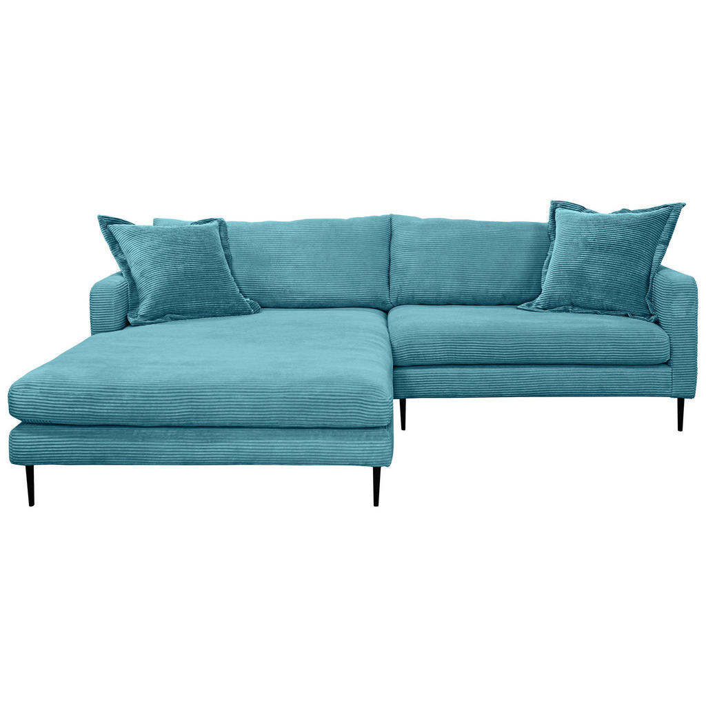 P & B ROHOVÁ SEDAČKA, textil, světle modrá 1