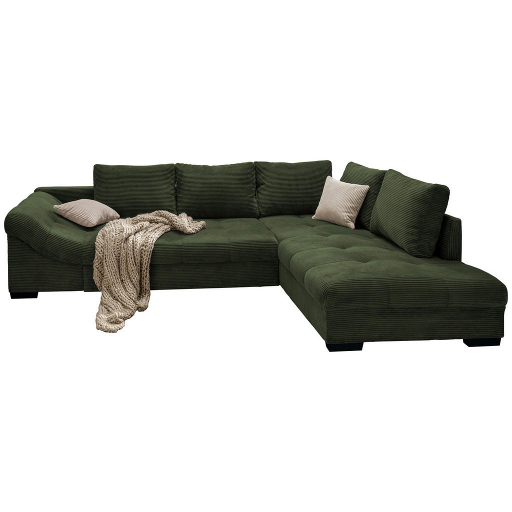 P & B ROHOVÁ SEDAČKA, textil, tmavě zelená