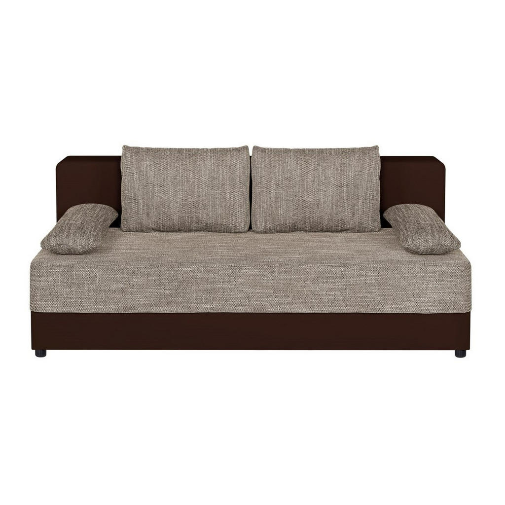 P & B ROZKLÁDACÍ POHOVKA, textil, kompozitní dřevo, cappuccino, mokka