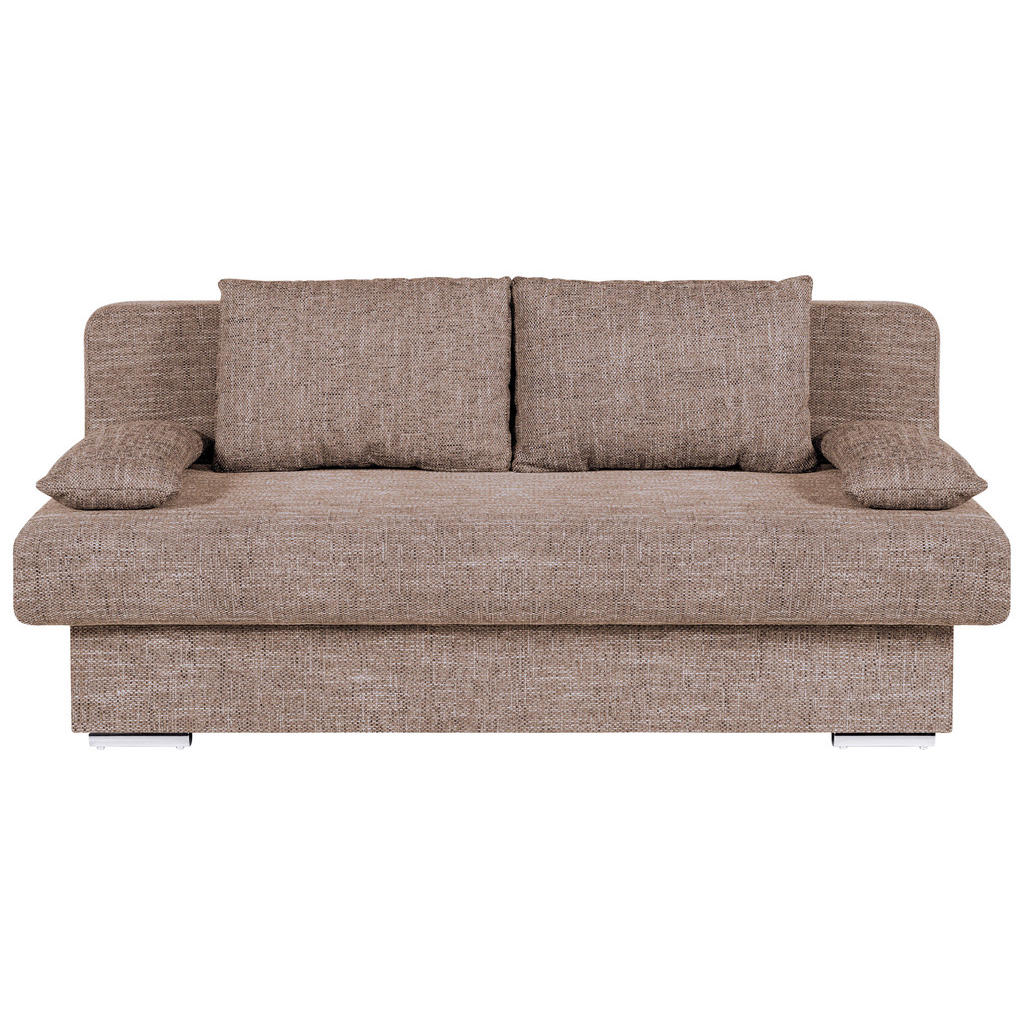 P & B ROZKLÁDACÍ POHOVKA, textil, kompozitní dřevo, cappuccino