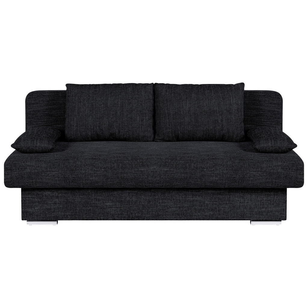 P & B ROZKLÁDACÍ POHOVKA, textil, kompozitní dřevo, černá