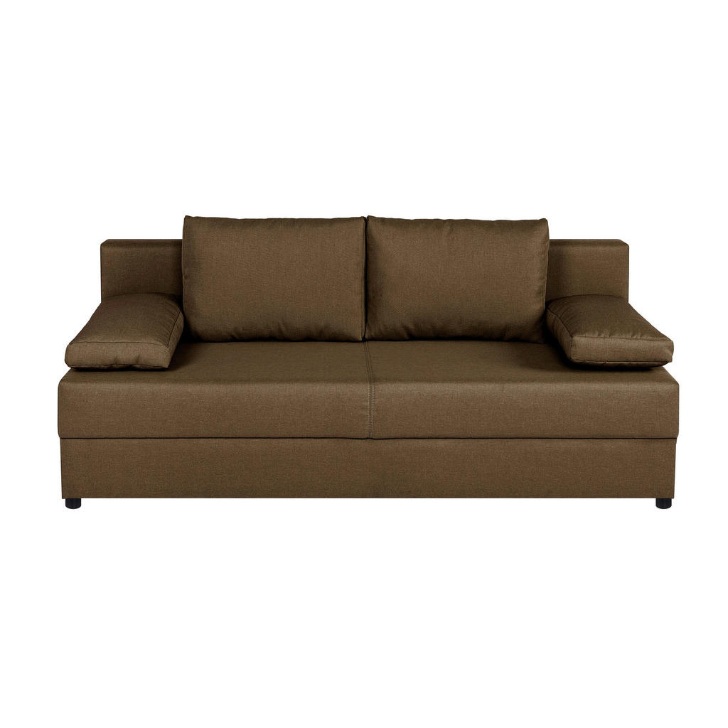 P & B ROZKLÁDACÍ POHOVKA, textil, kompozitní dřevo, hnědá