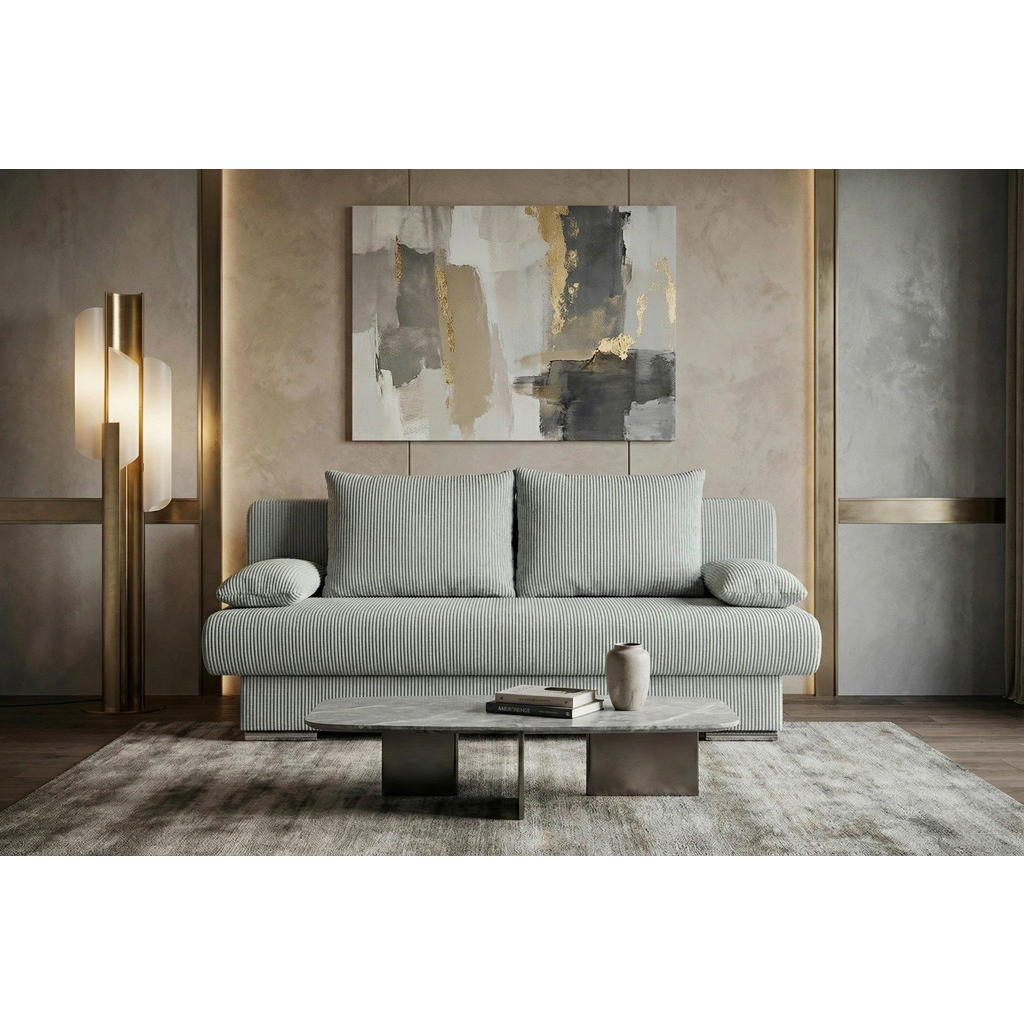 P & B ROZKLÁDACÍ POHOVKA, textil, kompozitní dřevo, mátově zelená 1
