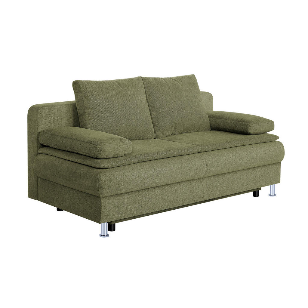 P & B ROZKLÁDACÍ POHOVKA, textil, kompozitní dřevo, olivově zelená