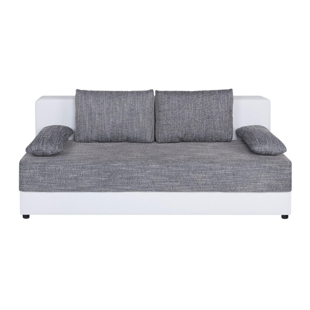 P & B ROZKLÁDACÍ POHOVKA, textil, kompozitní dřevo, šedá, bílá
