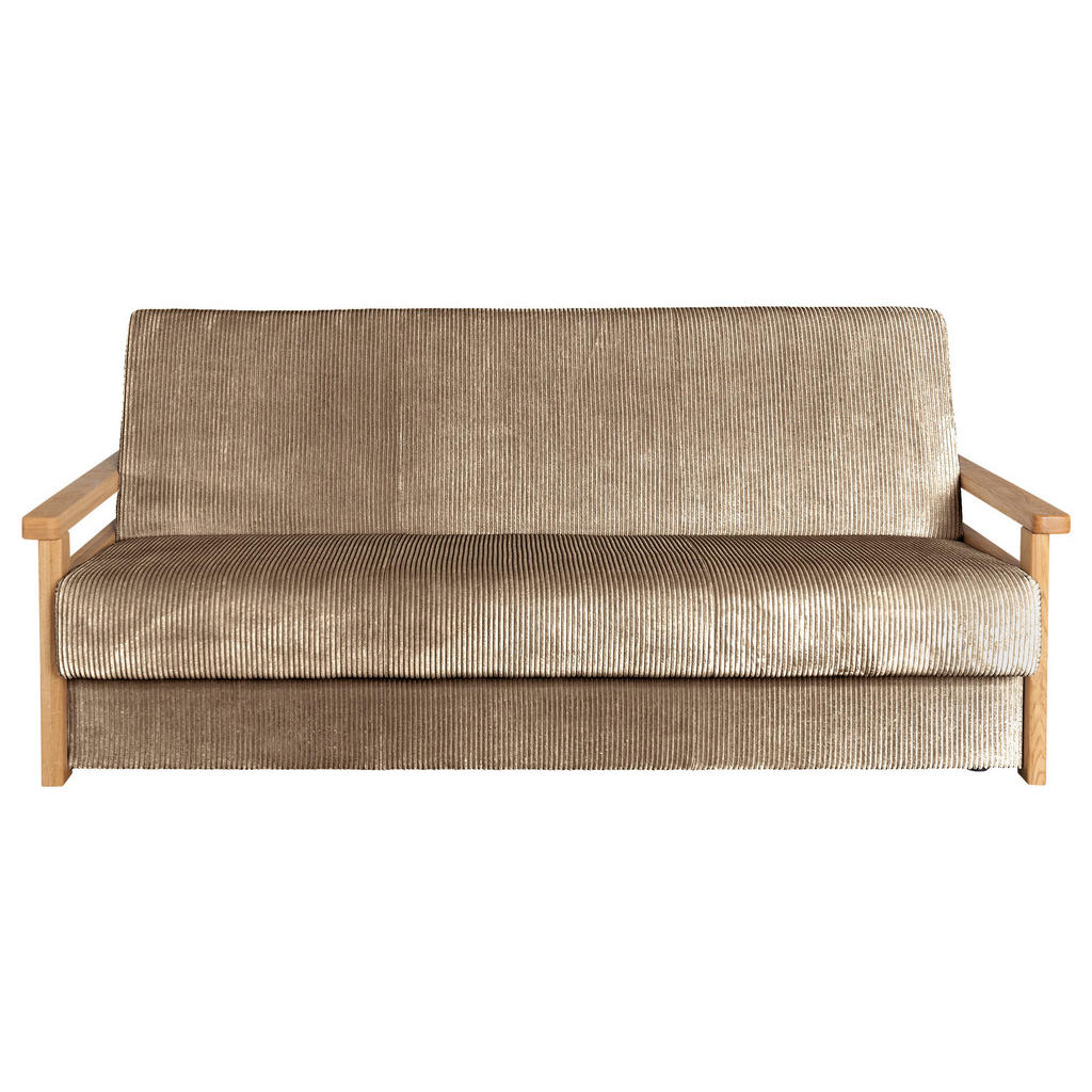 P & B ROZKLÁDACÍ POHOVKA, textil, světle hnědá