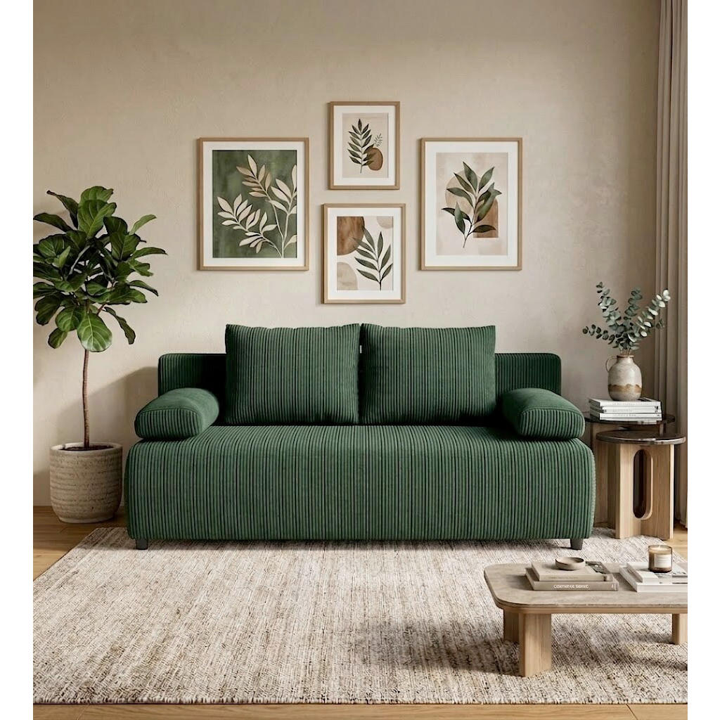 P & B ROZKLÁDACÍ POHOVKA, textil, zelená 1