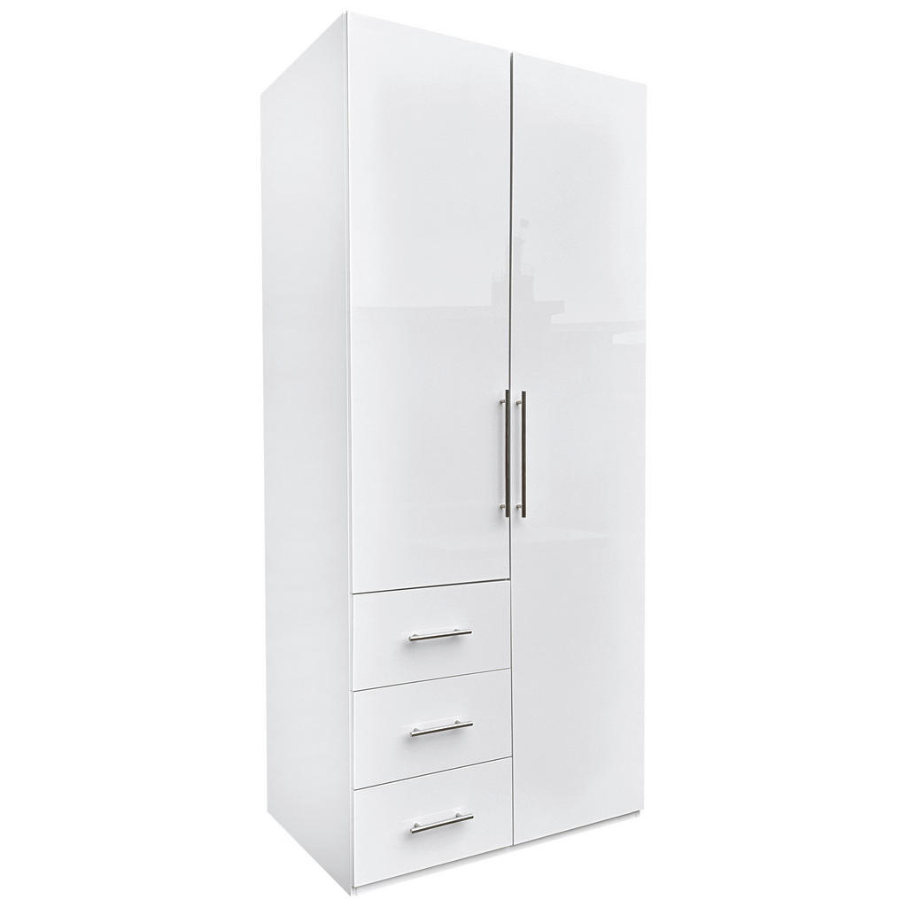 P & B ŠATNÍ SKŘÍŇ, vysoce lesklá bílá, bílá, 98/219/59 cm