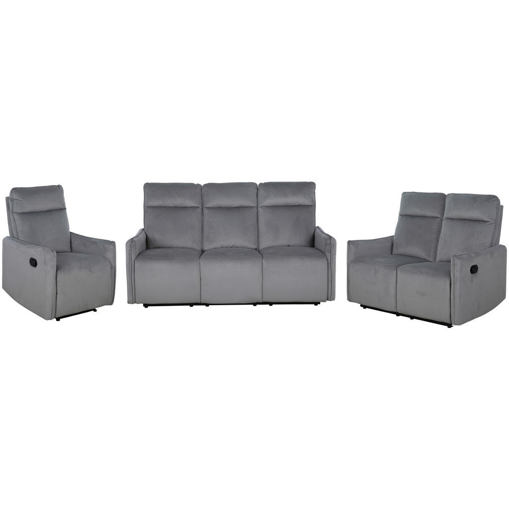 P & B SEDACÍ SOUPRAVA 3+2+1, textil, tmavě šedá 1