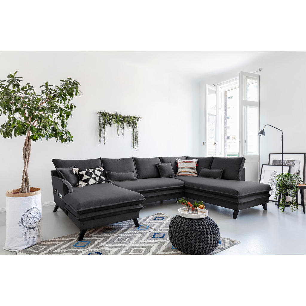 P & B SEDACÍ SOUPRAVA, textil, barvy grafitu