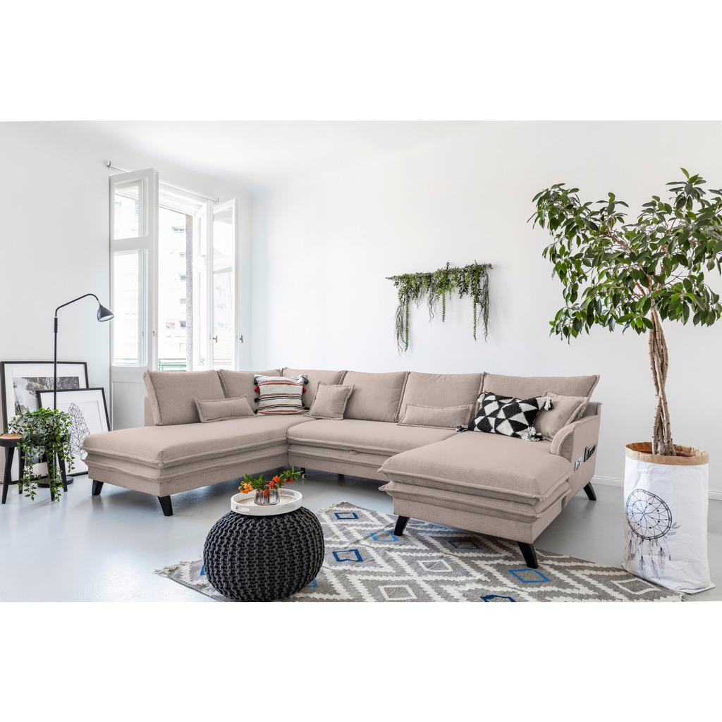 P & B SEDACÍ SOUPRAVA, textil, šedohnědá 1