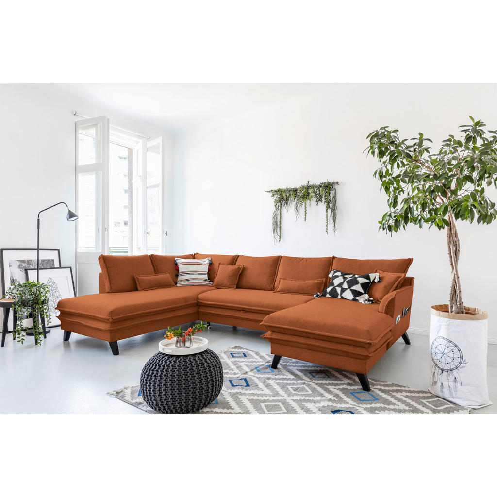 P & B SEDACÍ SOUPRAVA, textil, terracotta