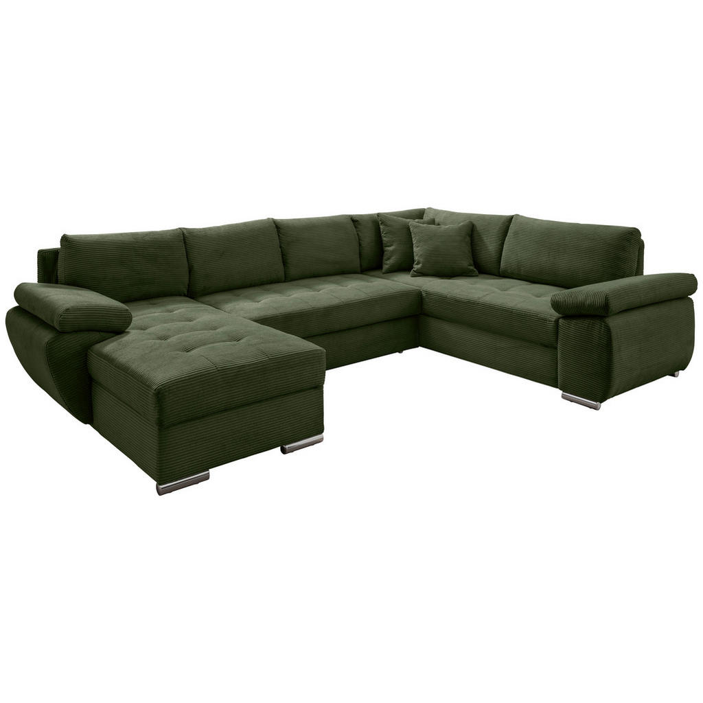 P & B SEDACÍ SOUPRAVA, textil, tmavě zelená