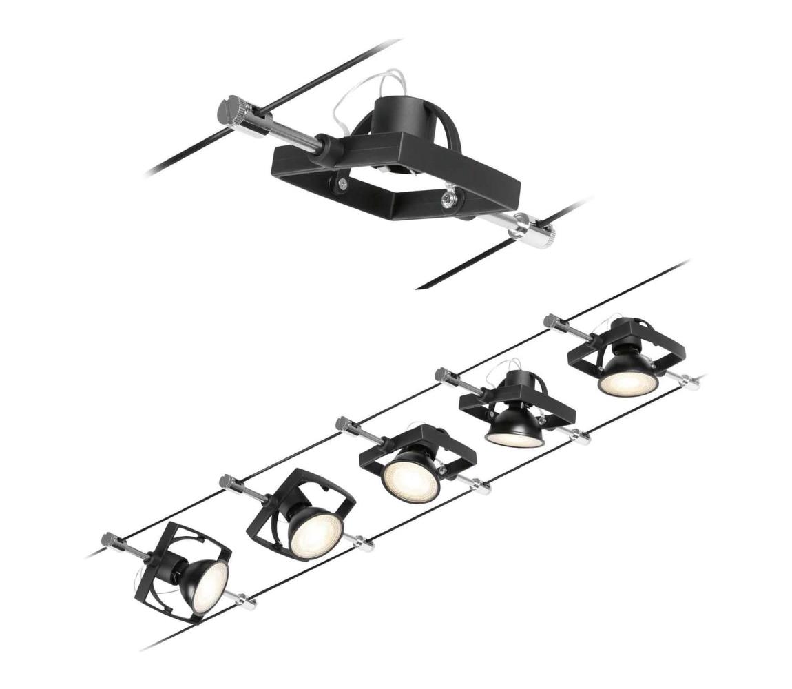 Paulmann 94434 - SADA 5xGU5,3/10W Bodové svítidlo MAC 230V černá 94434