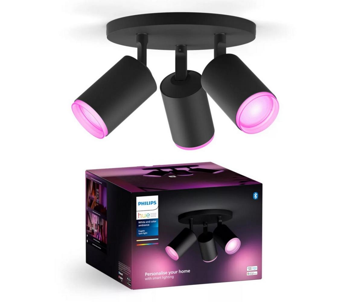 Philips - LED RGBW Stmívatelné bodové svítidlo Hue FUGATO 3xGU10/4,2W/230V černá 8720169319332