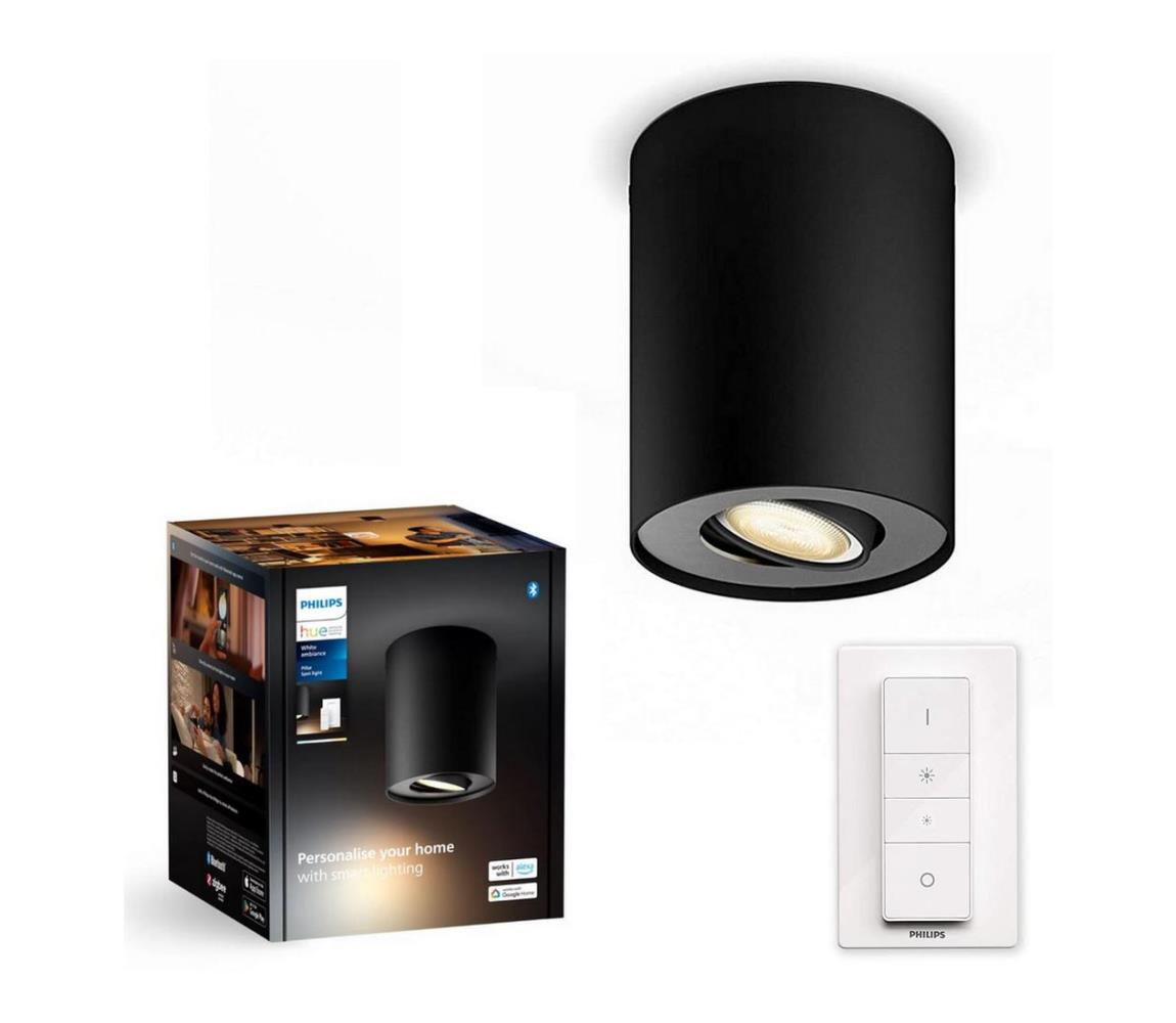 Philips - LED Stmívatelné bodové svítidlo Hue PILLAR 1xGU10/4,2W/230V + DO černá 8720169320239