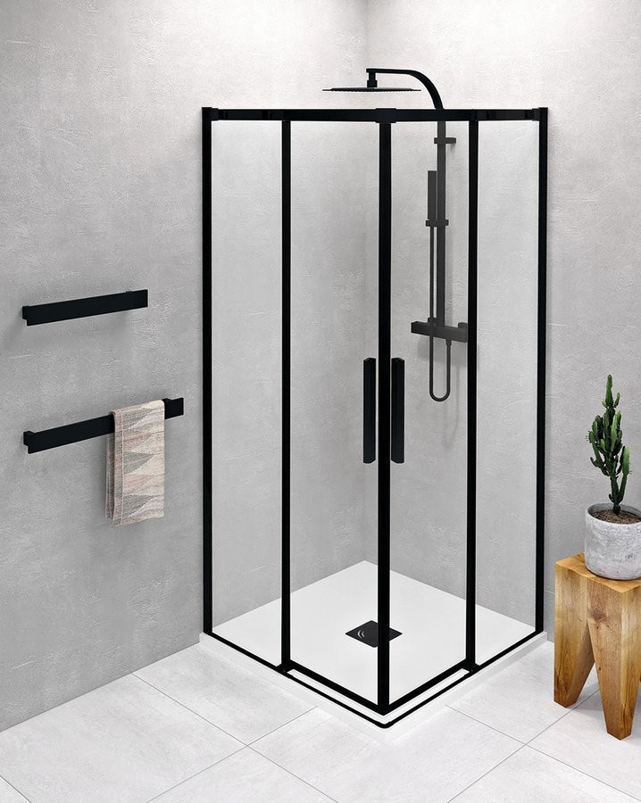 POLYSAN ALTIS BLACK čtvercový sprchový kout 900x900 rohový vstup, čiré sklo AL1592BAL1592B