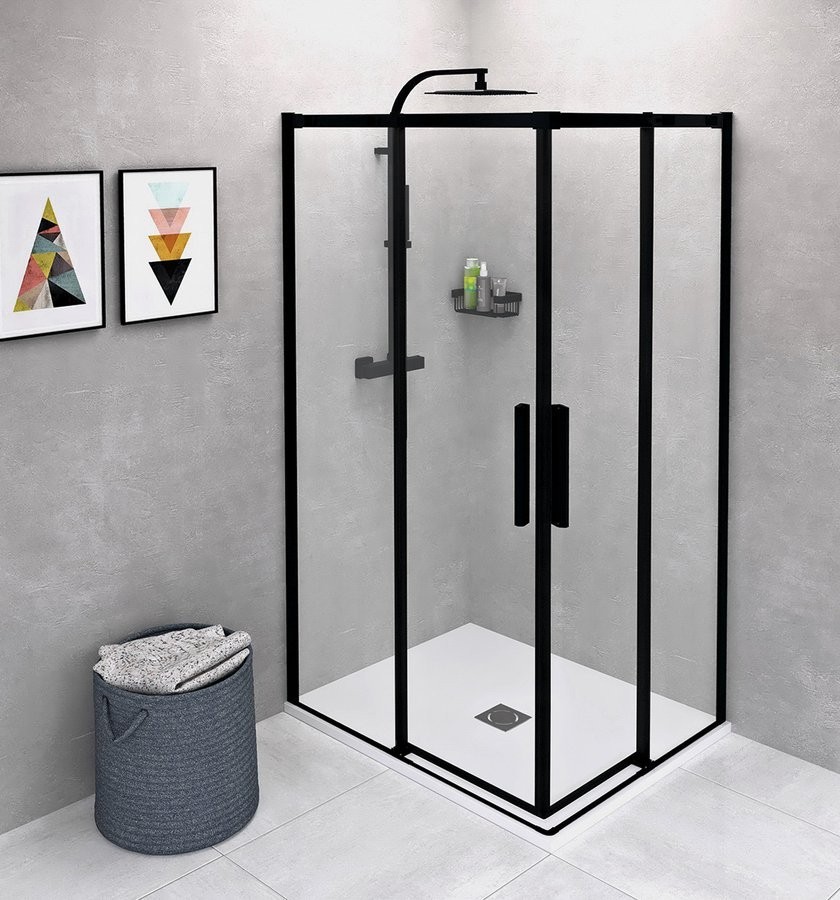 POLYSAN ALTIS BLACK obdélníkový sprchový kout 1000x800 L/P varianta, rohový vstup, čiré sklo AL1512BAL1582B