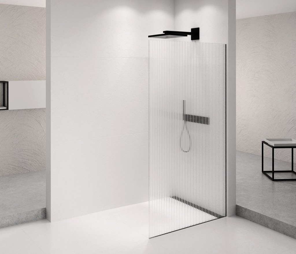 POLYSAN ARCHITEX BLACK MATT sprchová zástěna 962, sklo Flute AXB100FL